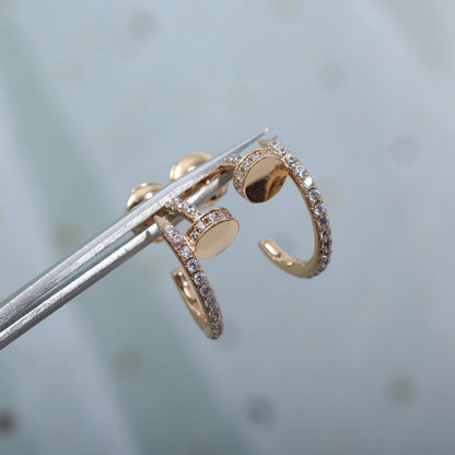 [Aurelle Style]JUSTE EARRINGS 12.75MM PINK GOLD DIAMOND