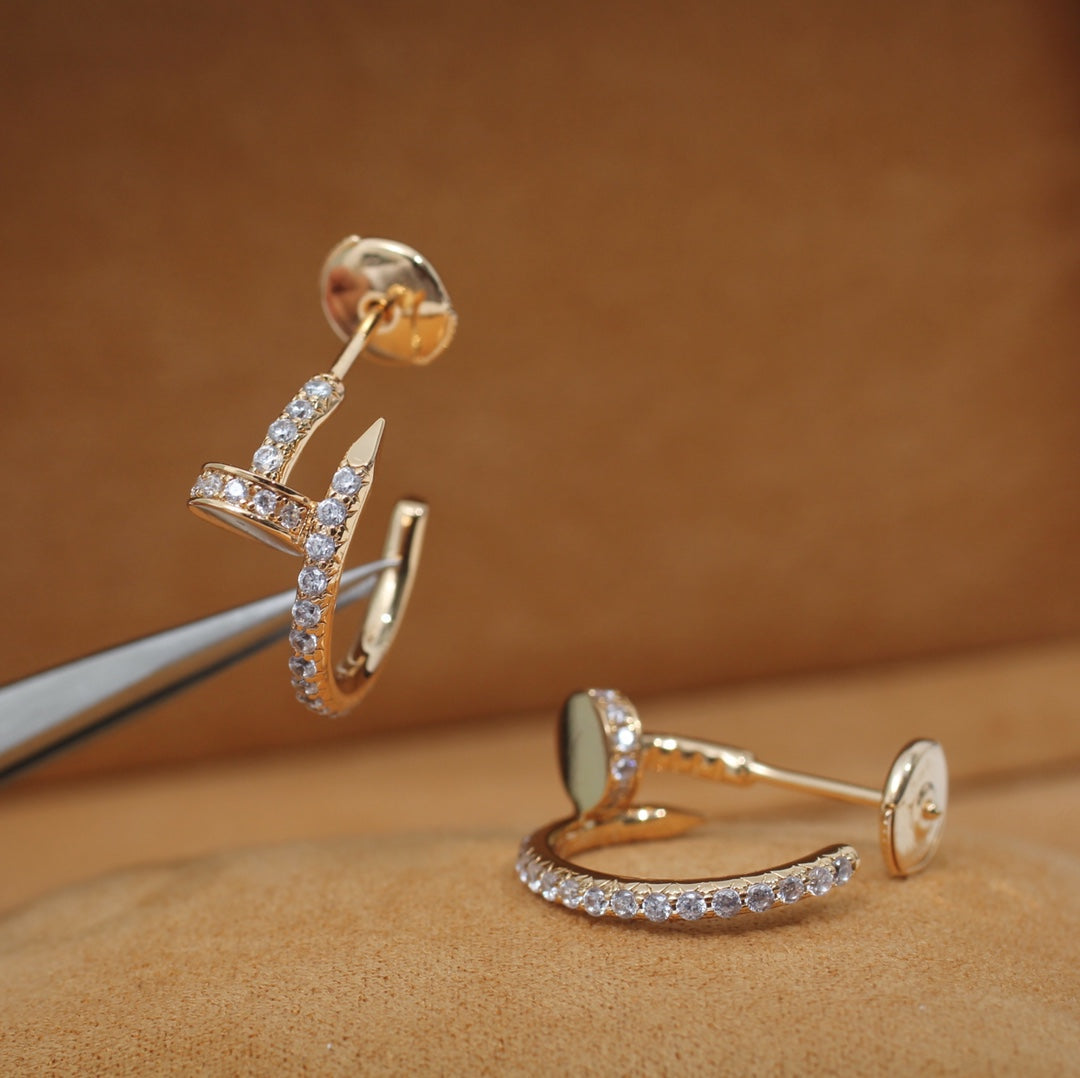 [Aurelle Style]JUSTE EARRINGS 12.75MM PINK GOLD DIAMOND
