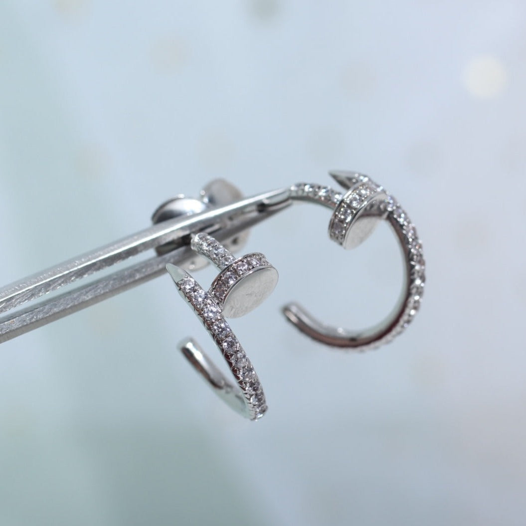 [TOP]JUSTE EARRINGS 12.75MM SILVER DIAMOND