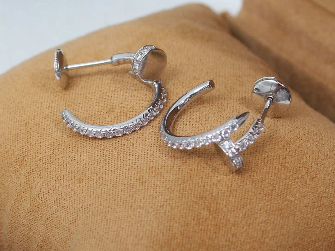 [Aurelle Style]JUSTE EARRINGS 12.75MM SILVER DIAMOND