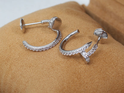 [Aurelle Style]JUSTE EARRINGS 12.75MM SILVER DIAMOND