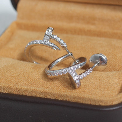 [Aurelle Style]JUSTE EARRINGS 12.75MM SILVER DIAMOND
