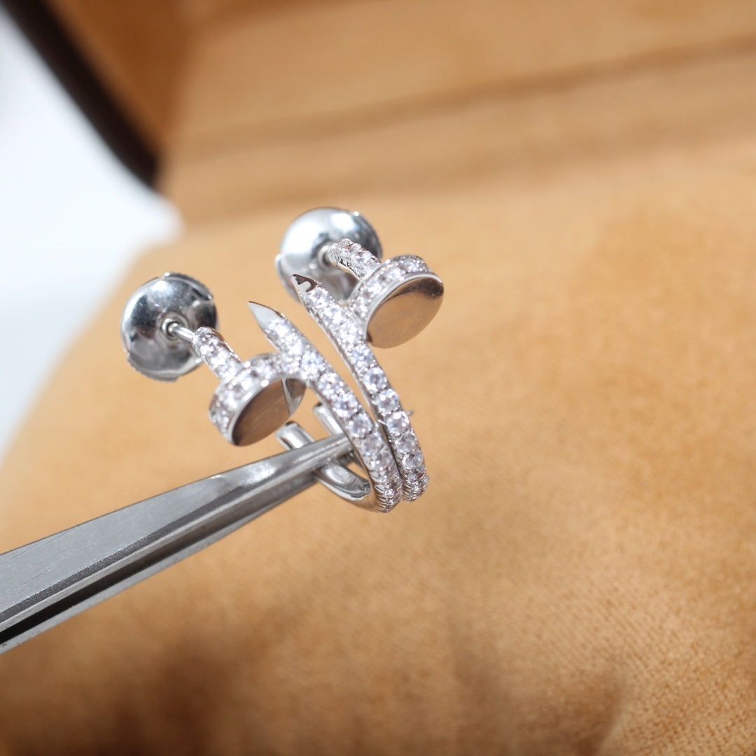 [Aurelle Style]JUSTE EARRINGS 12.75MM SILVER DIAMOND