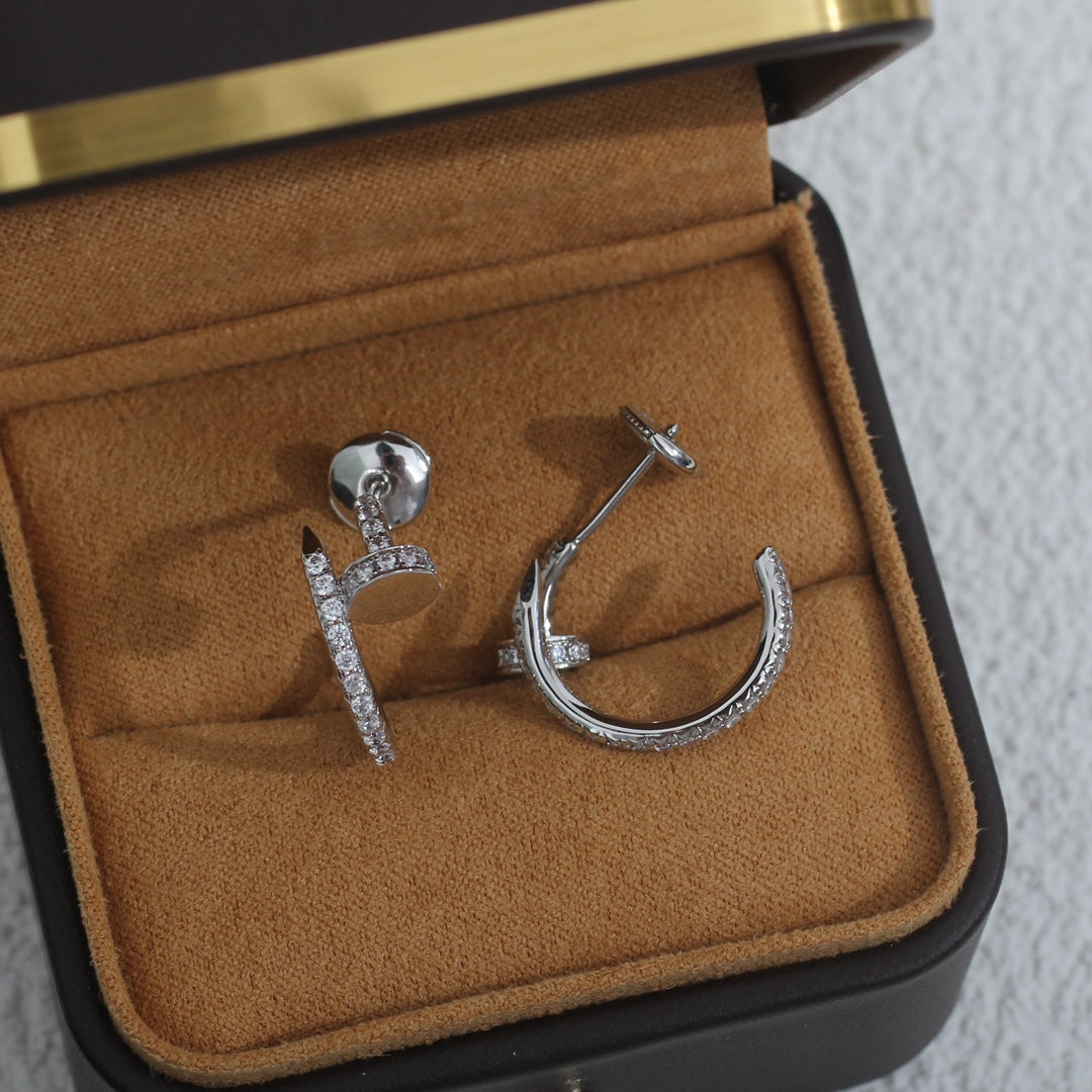 [Aurelle Style]JUSTE EARRINGS 12.75MM SILVER DIAMOND