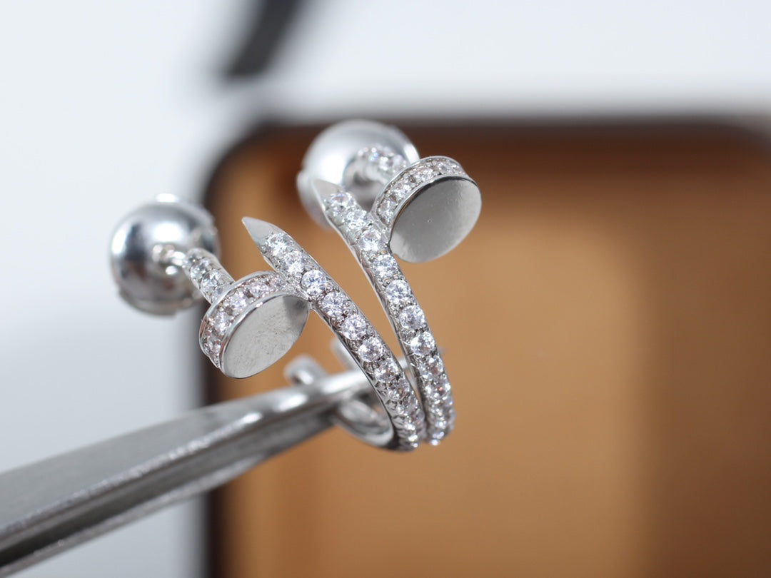 [Aurelle Style]JUSTE EARRINGS 12.75MM SILVER DIAMOND