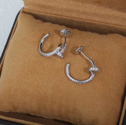 [Aurelle Style]JUSTE EARRINGS 12.75MM SILVER DIAMOND