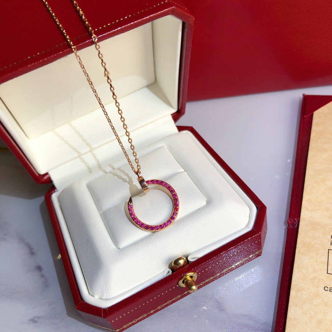[Aurelle Style]JUSTE NECKLACE GOLD RED DIAMONDS
