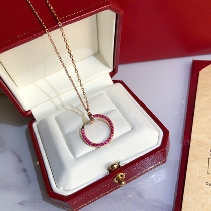 [Aurelle Style]JUSTE NECKLACE GOLD RED DIAMONDS