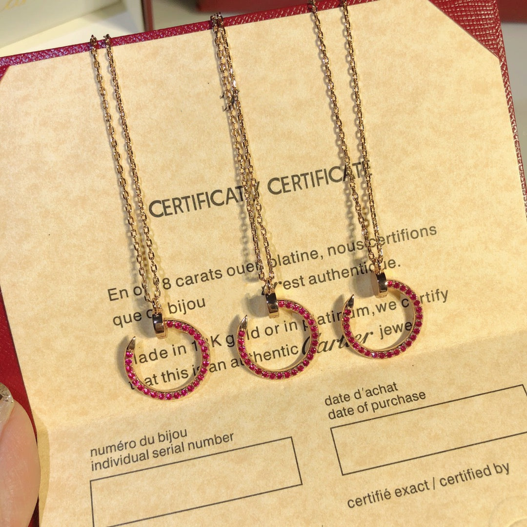 [Aurelle Style]JUSTE NECKLACE GOLD RED DIAMONDS