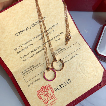 [Aurelle Style]JUSTE NECKLACE GOLD RED DIAMONDS