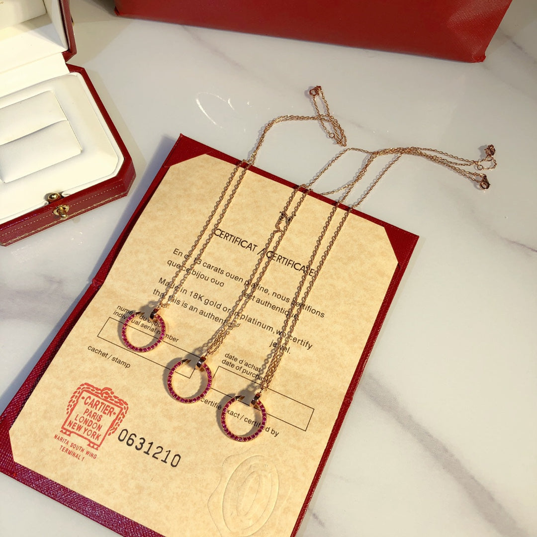 [Aurelle Style]JUSTE NECKLACE GOLD RED DIAMONDS