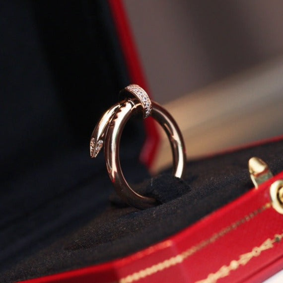 [Aurelle Style]JUSTE RING 2.65MM PINK GOLD DIAMOND
