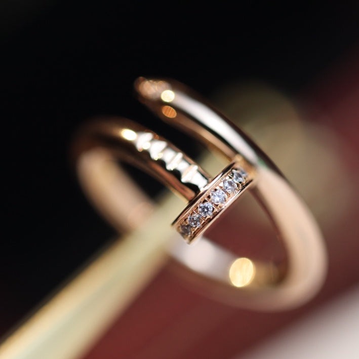 [Aurelle Style]JUSTE RING 2.65MM PINK GOLD DIAMOND