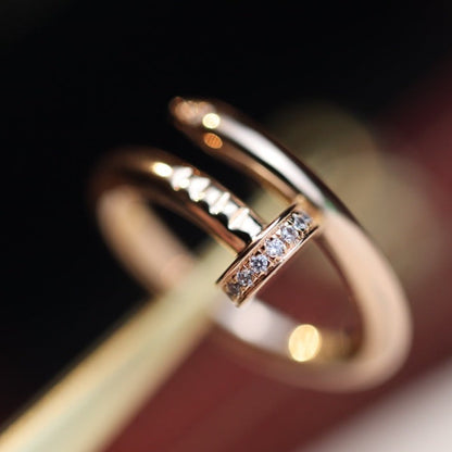 [Aurelle Style]JUSTE RING 2.65MM PINK GOLD DIAMOND