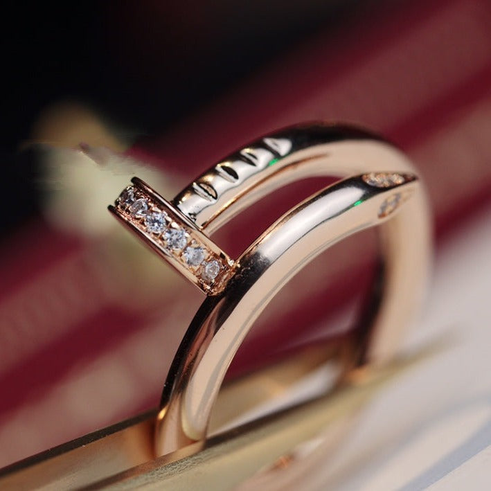 [Aurelle Style]JUSTE RING 2.65MM PINK GOLD DIAMOND