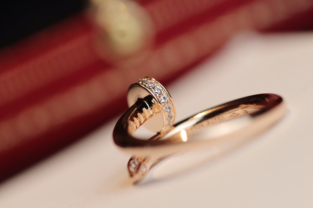 [Aurelle Style]JUSTE RING 2.65MM PINK GOLD DIAMOND