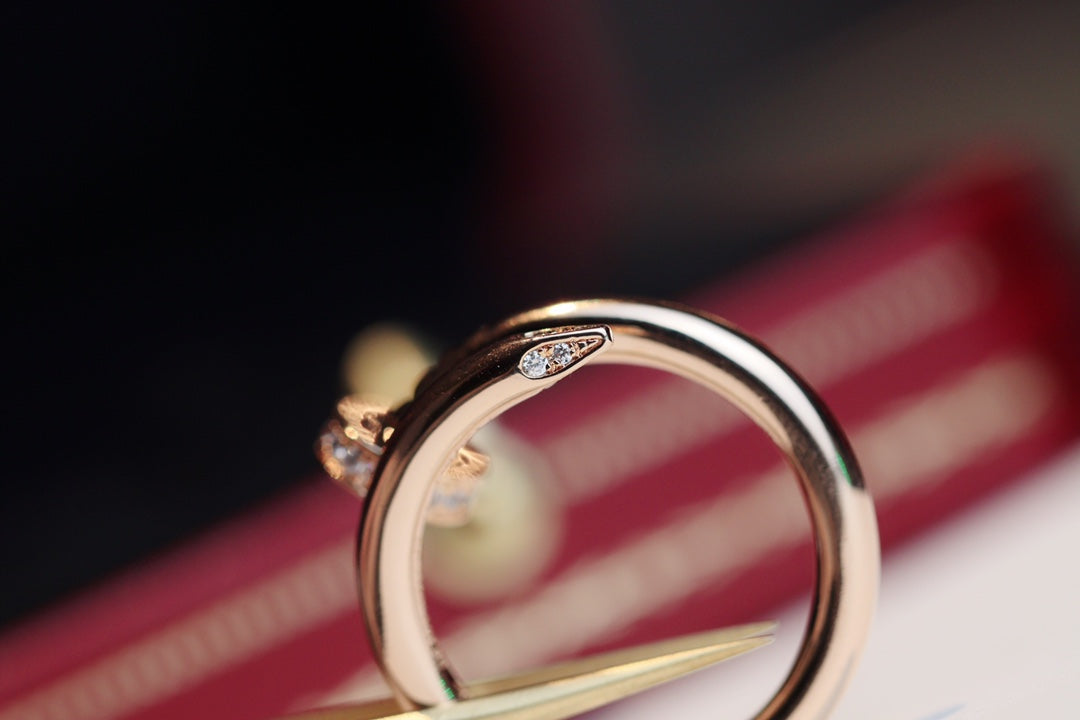 [Aurelle Style]JUSTE RING 2.65MM PINK GOLD DIAMOND