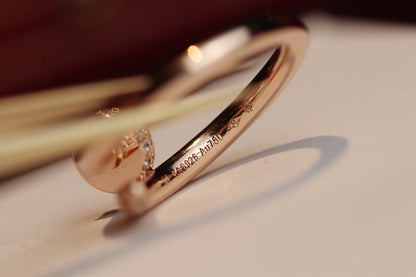 [Aurelle Style]JUSTE RING 2.65MM PINK GOLD DIAMOND