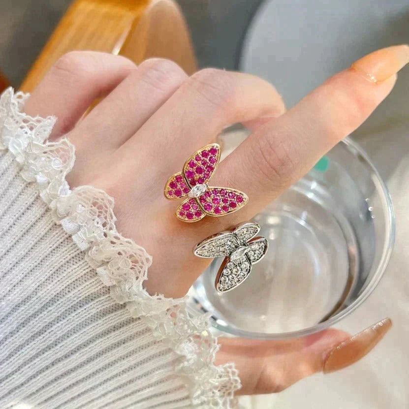 [Aurelle Style]TWIN BUTTERFLY DIAMOND RING
