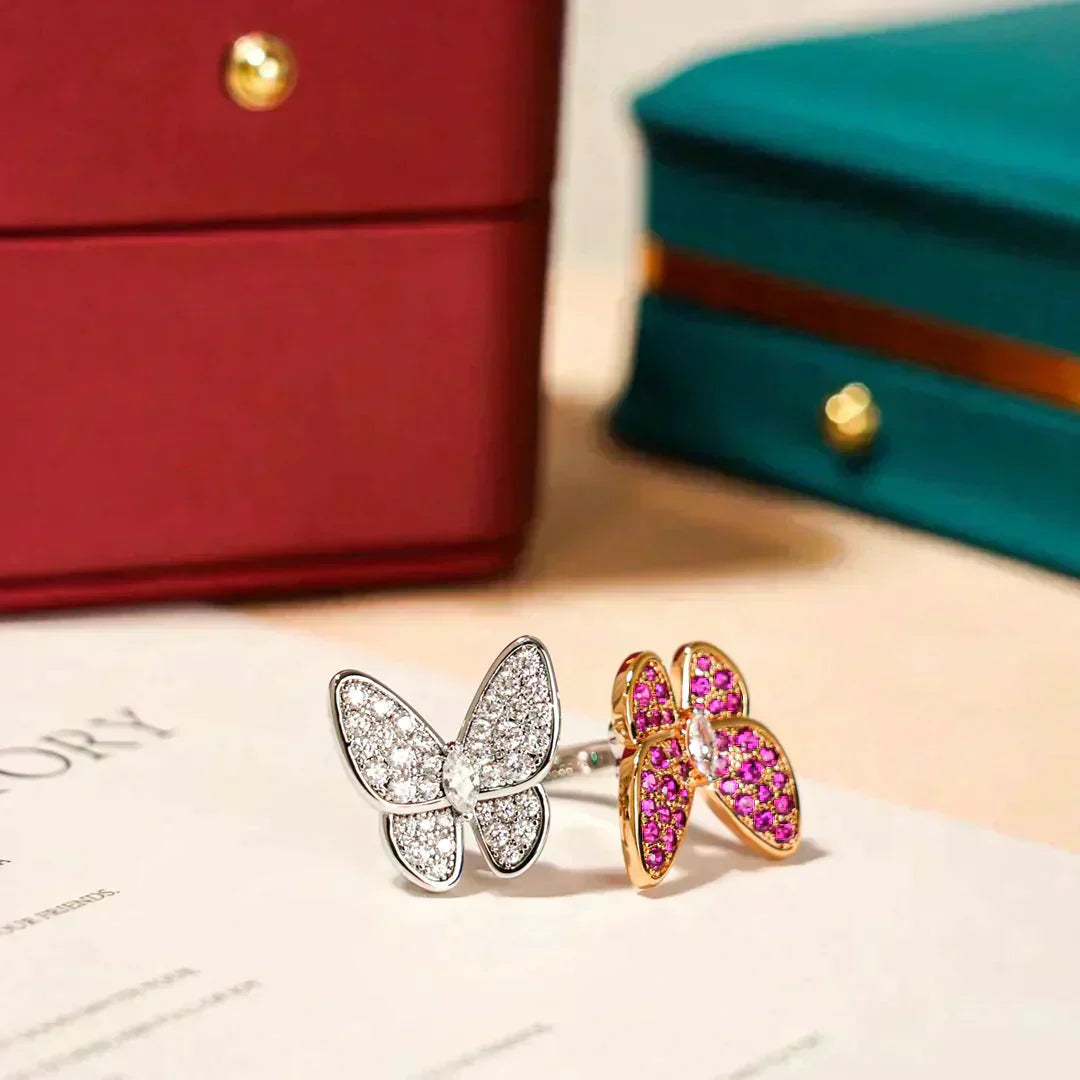 [Aurelle Style]TWIN BUTTERFLY DIAMOND RING