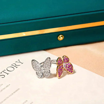[Aurelle Style]TWIN BUTTERFLY DIAMOND RING