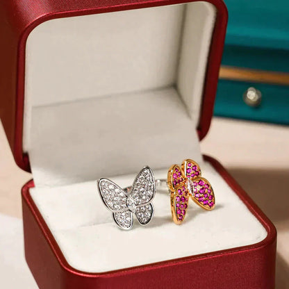 [Aurelle Style]TWIN BUTTERFLY DIAMOND RING