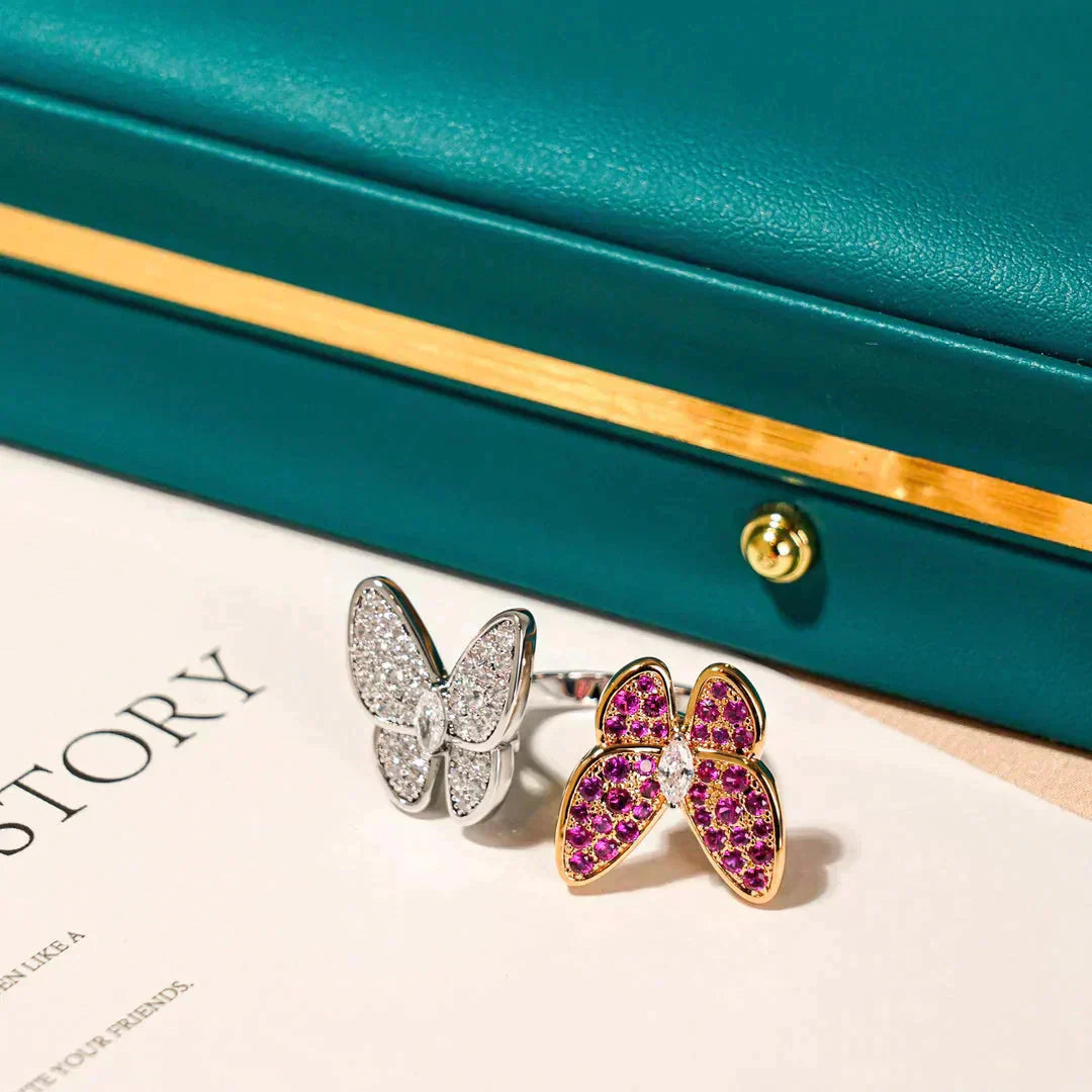 [Aurelle Style]TWIN BUTTERFLY DIAMOND RING