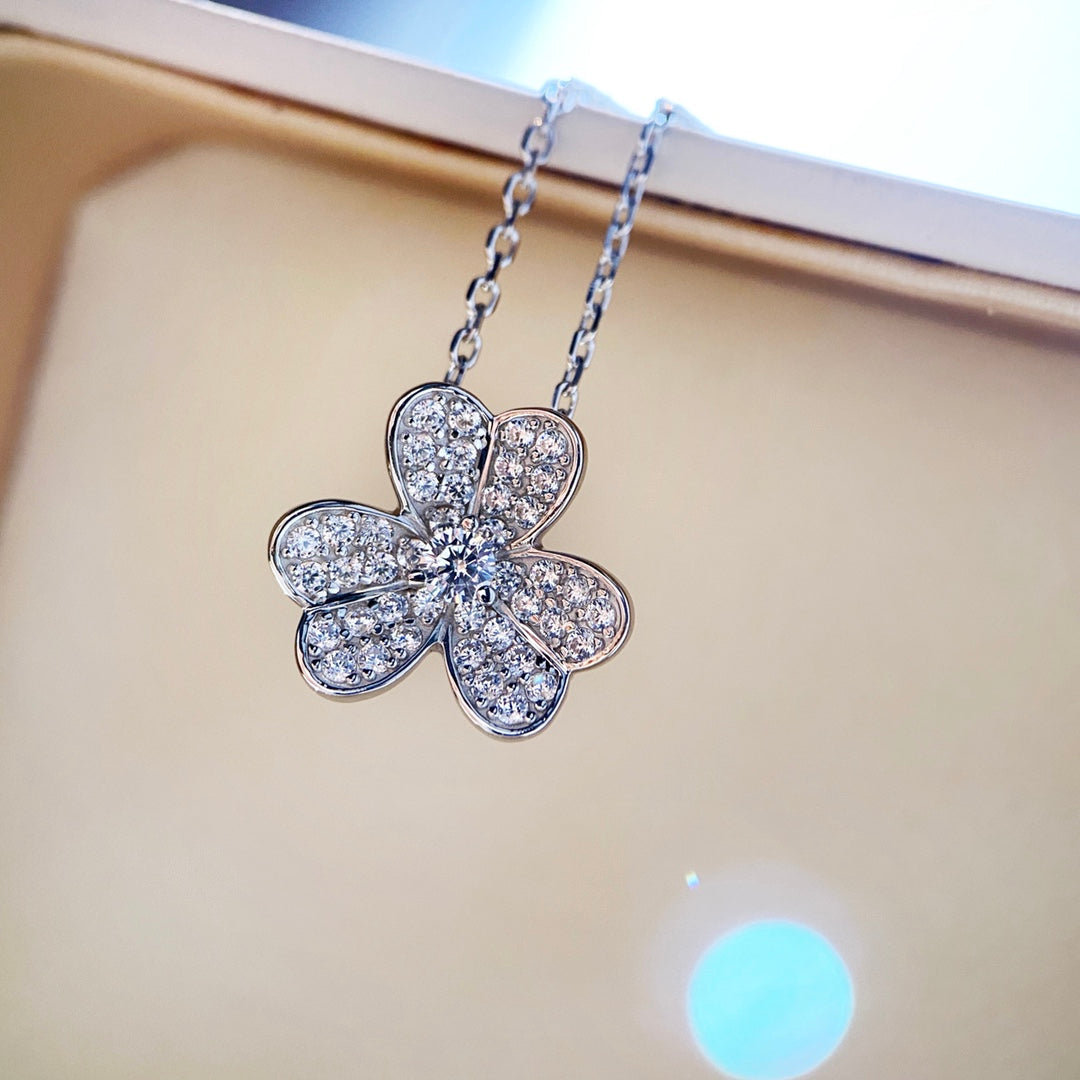 [Aurelle Style]CLOVER DIAMOND NECKLACE SILVER