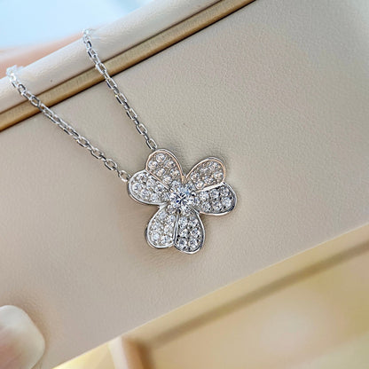 [Aurelle Style]CLOVER DIAMOND NECKLACE SILVER