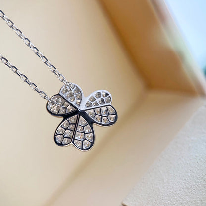 [Aurelle Style]CLOVER DIAMOND NECKLACE SILVER