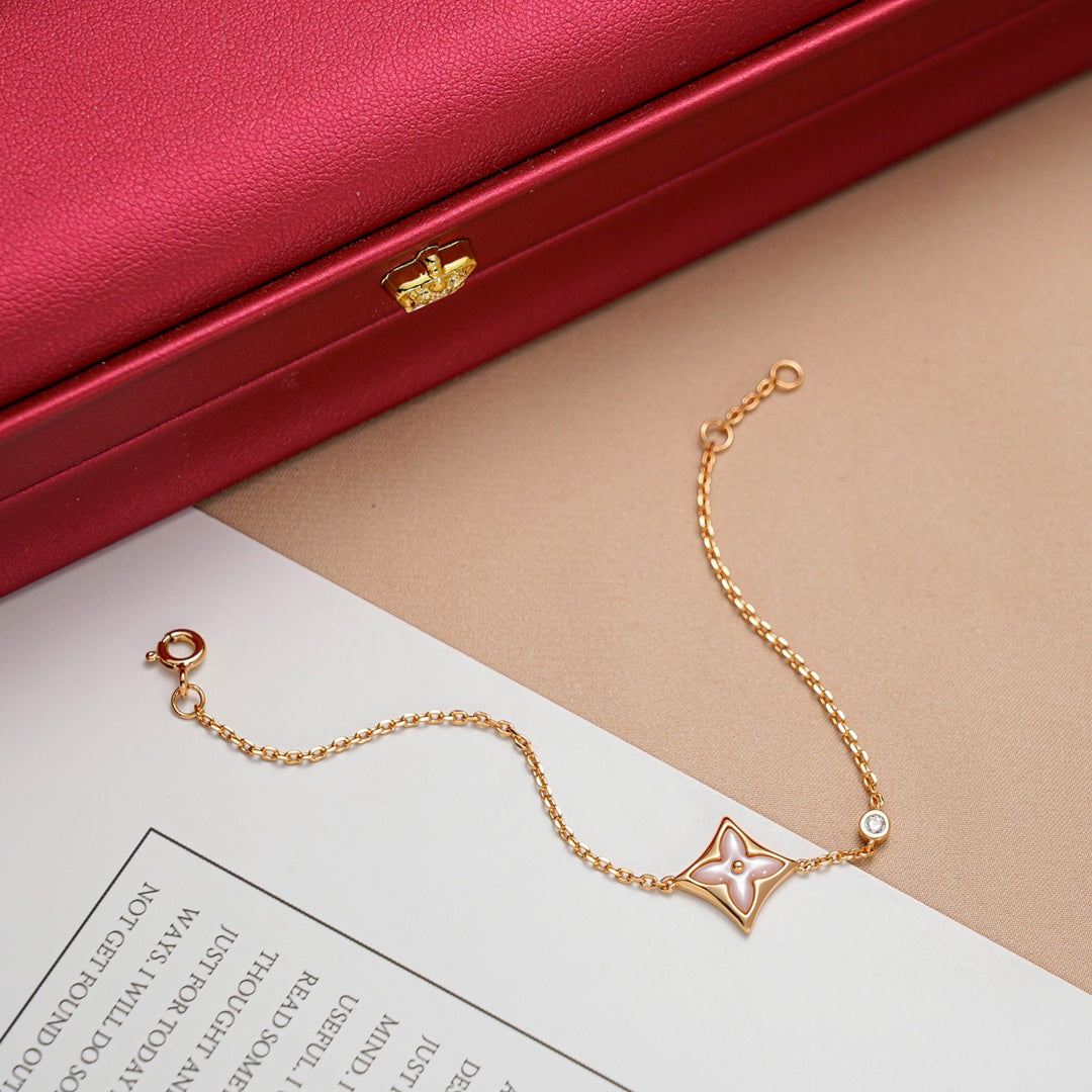[Aurelle Style]STAR 1 DIAMOND PINK GOLD BRACELET