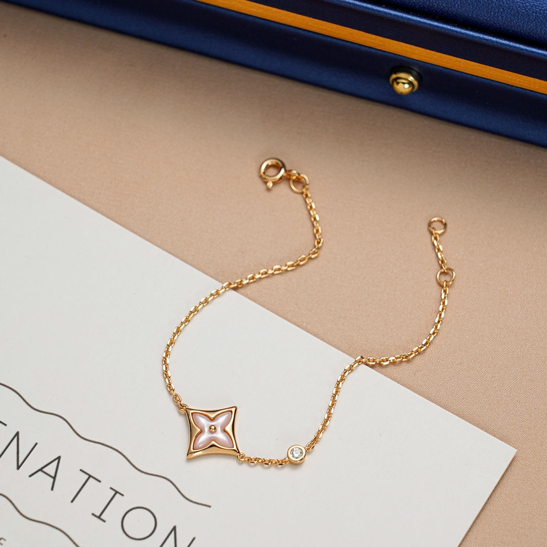 [Aurelle Style]STAR 1 DIAMOND PINK GOLD BRACELET