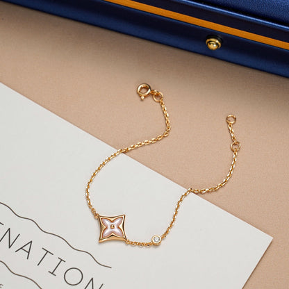 [Aurelle Style]STAR 1 DIAMOND PINK GOLD BRACELET