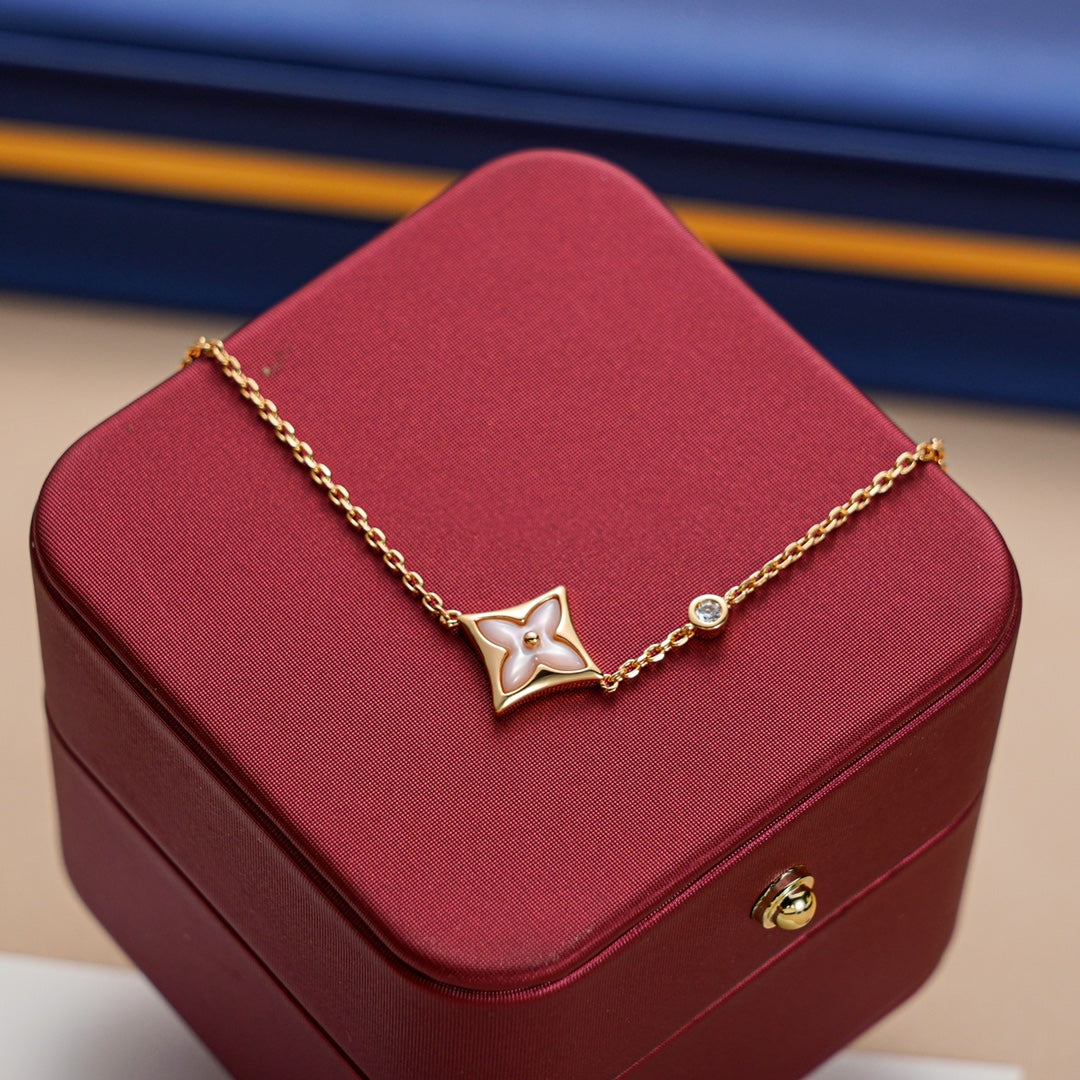 [Aurelle Style]STAR 1 DIAMOND PINK GOLD BRACELET