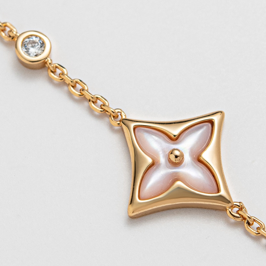 [Aurelle Style]STAR 1 DIAMOND PINK GOLD BRACELET