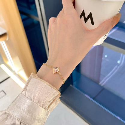 [Aurelle Style]STAR 1 DIAMOND PINK GOLD BRACELET