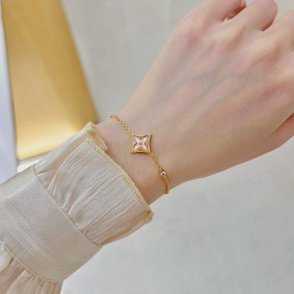 [Aurelle Style]STAR 1 DIAMOND PINK GOLD BRACELET