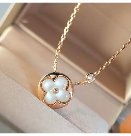 [Aurelle Style]SUN MOP GOLD 1 DIAMOND NECKLACE