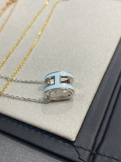 [Aurelle Style]POP H LIGHT BLUE NECKLACE