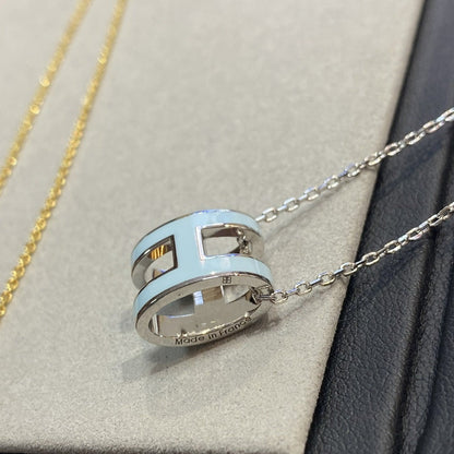 [Aurelle Style]POP H LIGHT BLUE NECKLACE