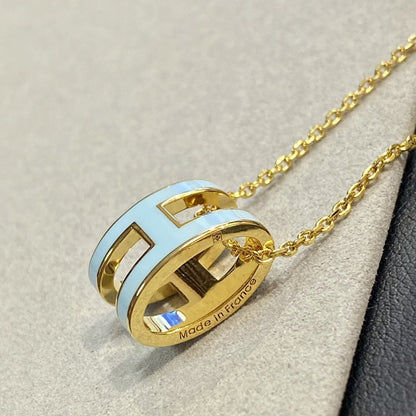 [Aurelle Style]POP H LIGHT BLUE NECKLACE