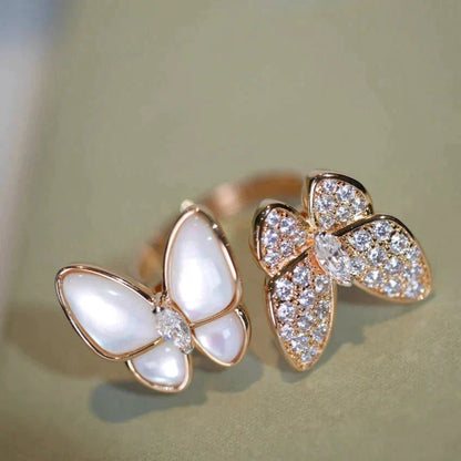 [Aurelle Style]TWIN BUTTERFLY DIAMOND MOP RING