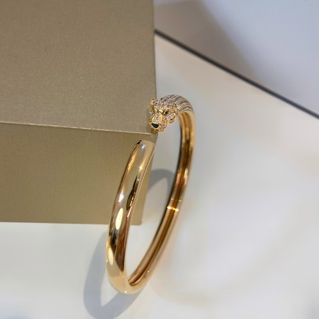 [Aurelle Style]PANTHERE GOLD DIAMOND OPEN BRACELET
