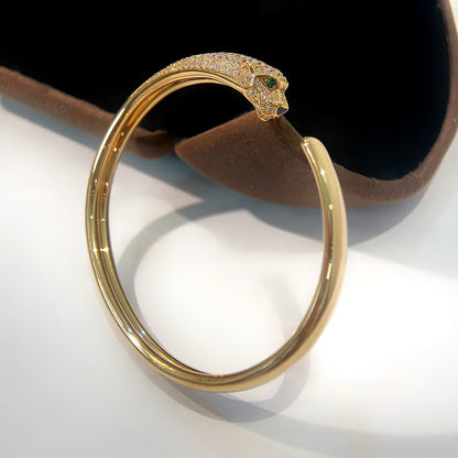 [Aurelle Style]PANTHERE GOLD DIAMOND OPEN BRACELET