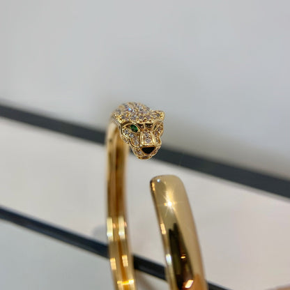 [Aurelle Style]PANTHERE GOLD DIAMOND OPEN BRACELET