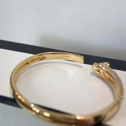 [Aurelle Style]PANTHERE GOLD DIAMOND OPEN BRACELET