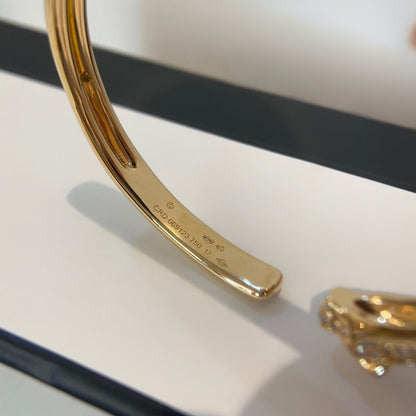 [Aurelle Style]PANTHERE GOLD DIAMOND OPEN BRACELET