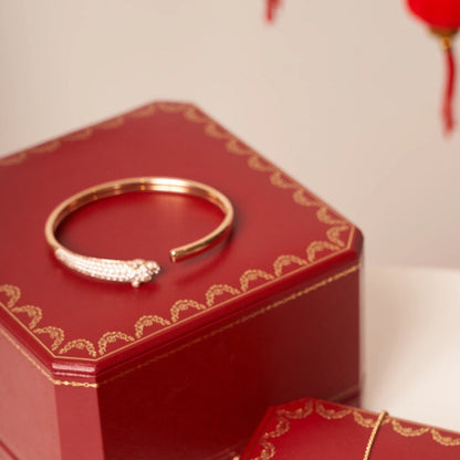 [Aurelle Style]PANTHERE ROSE GOLD DIAMOND OPEN BRACELET