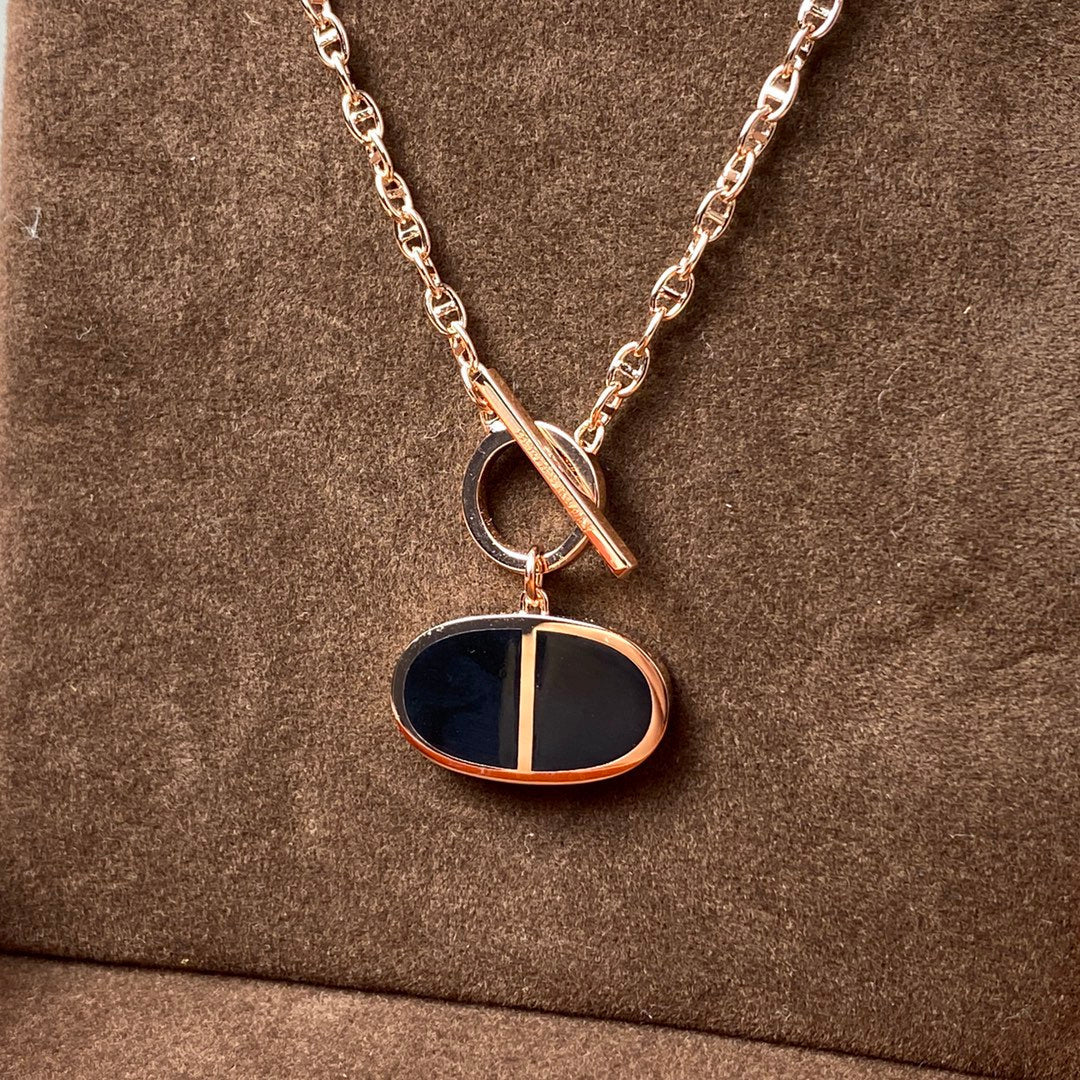 [Aurelle Style]CHAINE VERSO BLACK CERAMIC NECKLACE