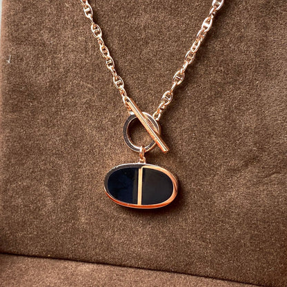 [Aurelle Style]CHAINE VERSO BLACK CERAMIC NECKLACE
